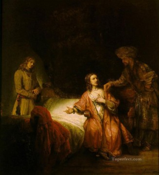 レンブラント・ファン・レイン Painting - ヨセフ ポティファルの妻レンブラントに告発される